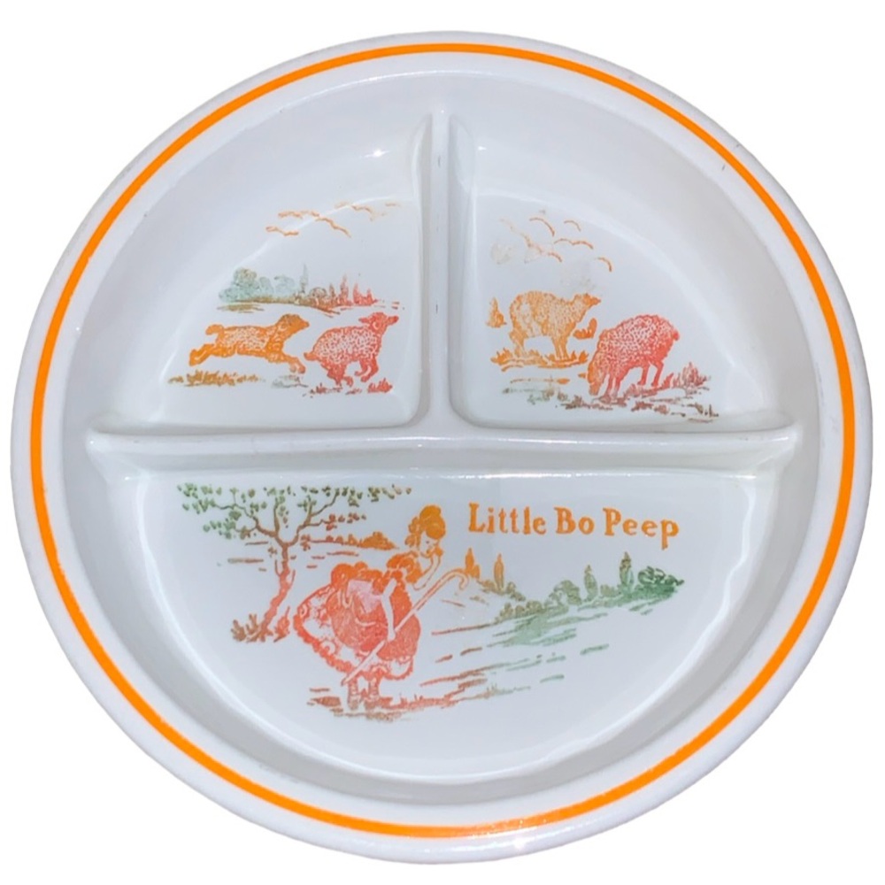Vintage Anchor Hocking Vitrock Little Bo Peep Child’s Plate